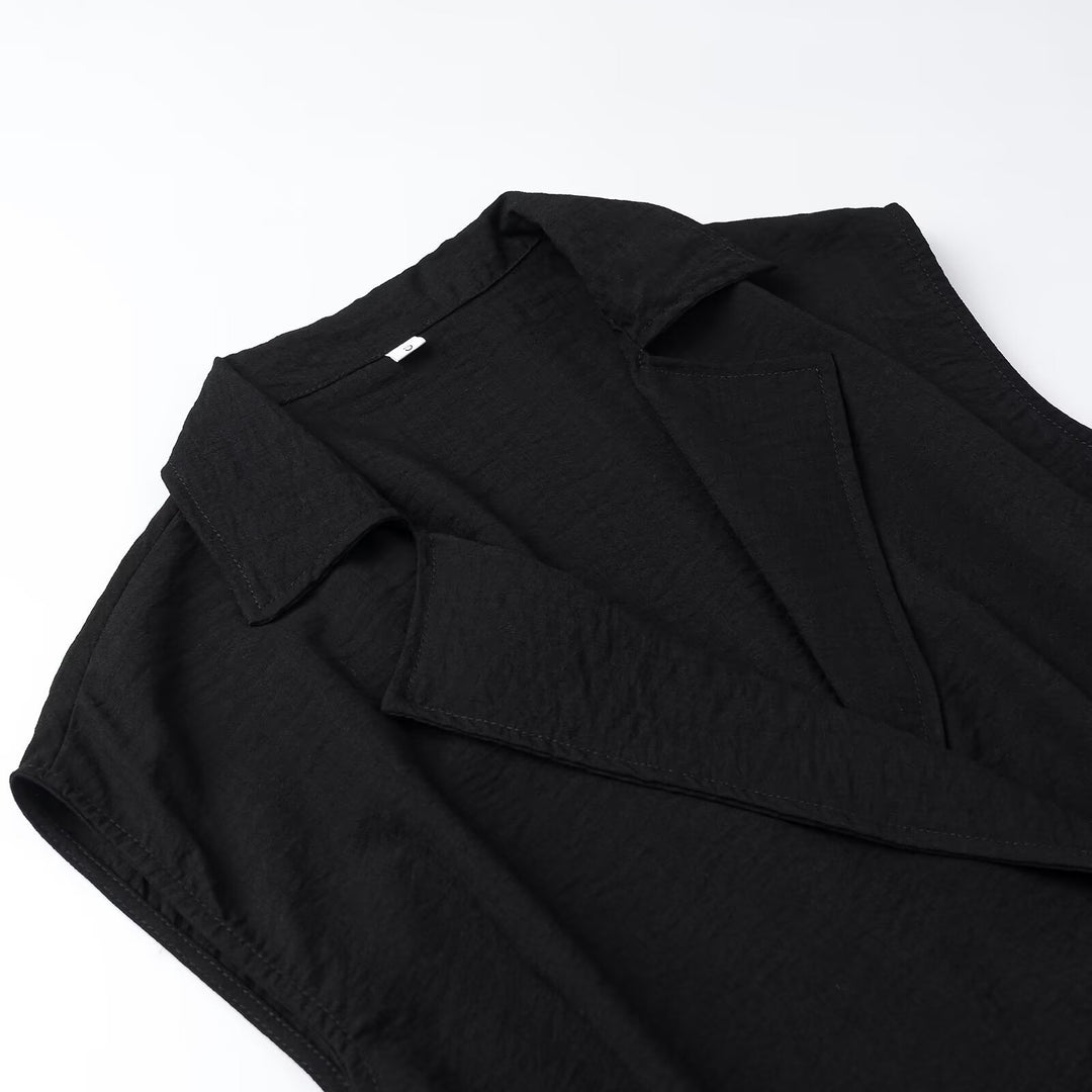 Damen Zweiteiliges Leichtes Lounge-Set mit Ärmelloser Weste und weiter Palazzohose Nord Taschen