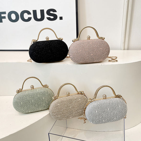 Damen Glamouröse Clutch mit funkelndem Design und abnehmbarem Kettenriemen Nord Taschen