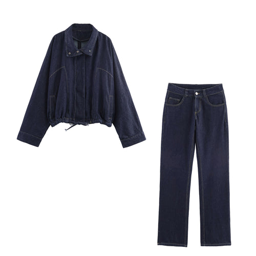 Damen 20+ hochtaillierte geradegeschnittene Jeans mit Clean-Denim und Kontrastnähten Nord Taschen