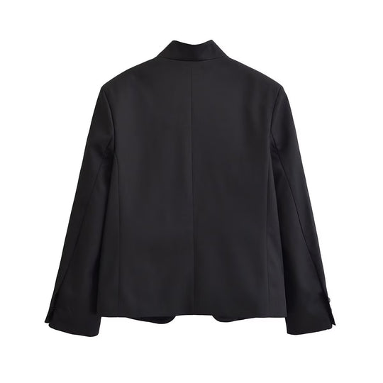 Damen Kurzblazer mit Stehkragen und asymmetrischer Knopfleiste Nord Taschen