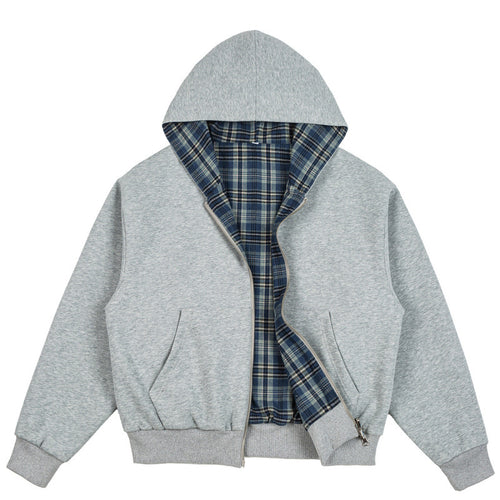 Unisex Gefütterte Kapuzen-Bomberjacke mit karierter Flanell-Innenfütterung und robustem Reißverschluss Nord Taschen