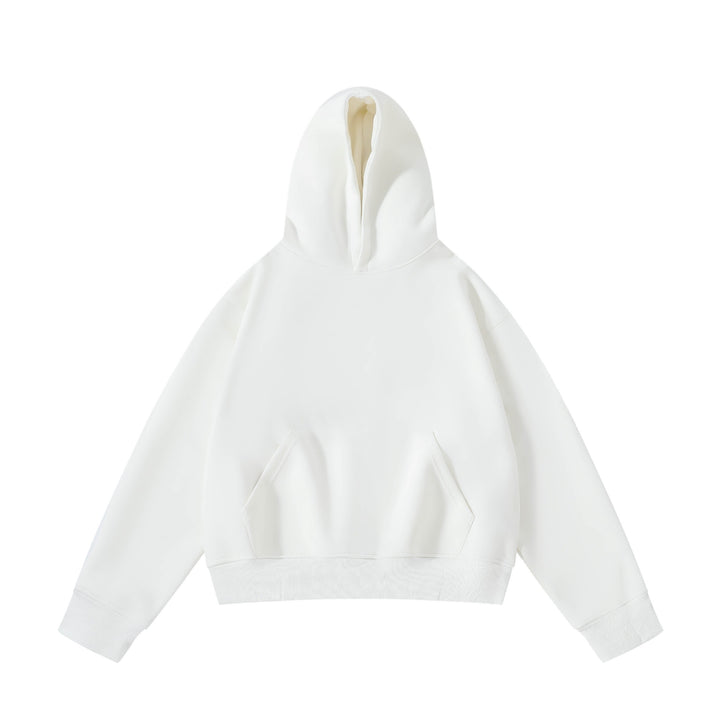 Unisex nan schwerer Oversize-Kapuzenpullover mit doppellagiger Kapuze Kängurutasche und breitem Rippbund Nord Taschen