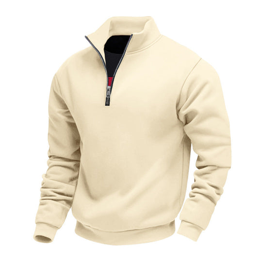 Herren sportlicher Sweatshirt mit modernem Stehkragen und Reißverschluss - Arvani