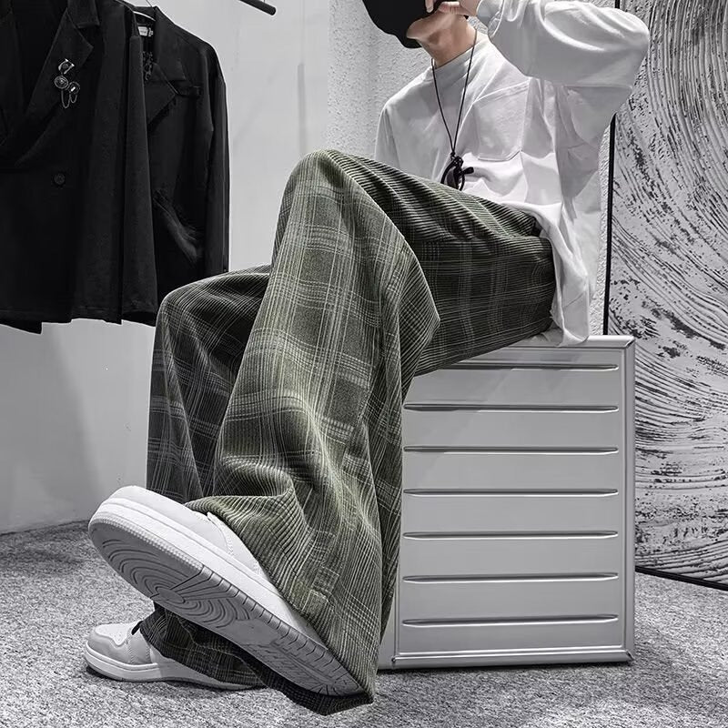Damen Weit geschnittene Karohose Nord Taschen