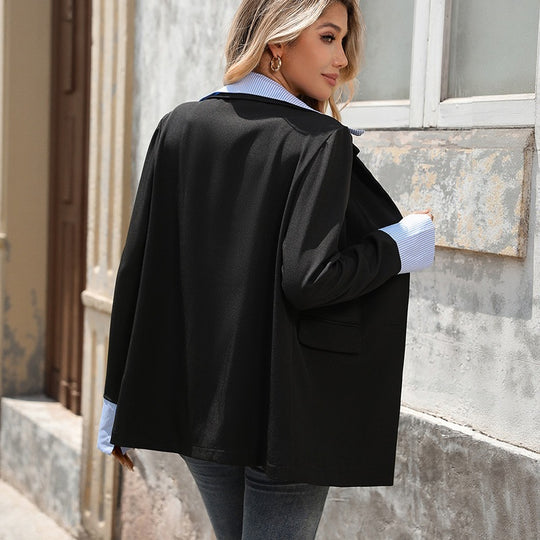 Damen Longline-Blazer mit Reverskragen, Relaxed-Fit und Pattentaschen Nord Taschen