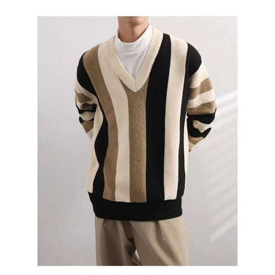 Herren Modischer Grobstrickpullover mit V-Ausschnitt Nord Taschen