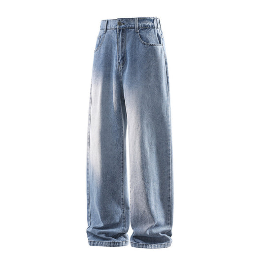 Damen Weite High‑Waist Baggy‑Jeans mit elastischem Bund und Used‑Look Nord Taschen