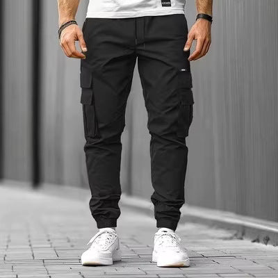 Herren Cargo-Jogginghose mit multifunktionalen Klapp- & Reißverschlusstaschen, elastischem Bund und tapered Bein Nord Taschen