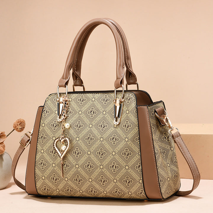 Damen Handtasche mit luxuriösem Mustermix und abnehmbarem Anhänger Nord Taschen