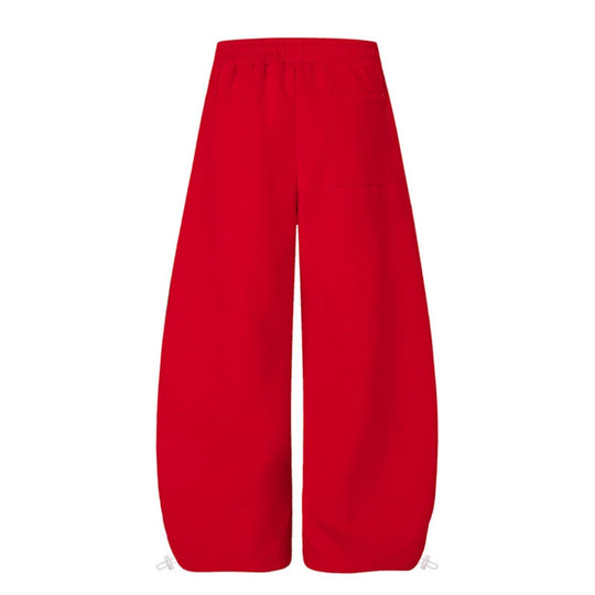 Damen Extraweite Palazzo-Loungehose mit hohem Bund, Druckschrift-Detail und verstellbarem Saum Nord Taschen