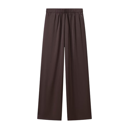 Damen Weite Palazzohose mit elastischem Bund und fließender Satin‑Optik Nord Taschen