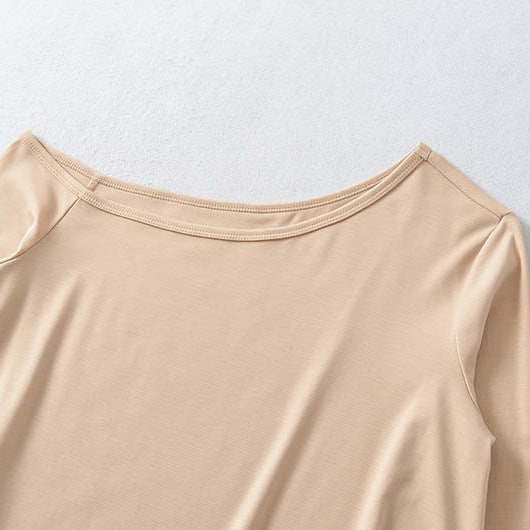 Damen Cropped Off-Shoulder Longsleeve mit ausgestellten Trompetenärmeln aus Jersey Nord Taschen