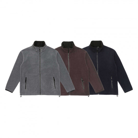 Herren Fleecejacke mit Stehkragen, windabweisendem Microfleece und Kordelzugsaum Nord Taschen