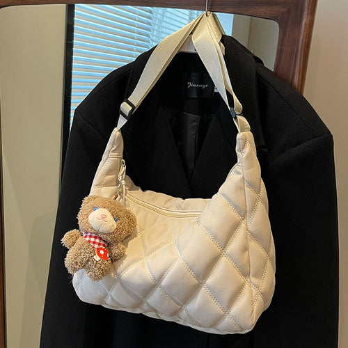 Damen Schultertasche mit modischem Steppmuster Nord Taschen