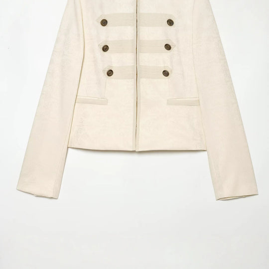 Damen Kurze Paradejacke mit Stehkragen, Zierbesatz und Reihenknöpfen Nord Taschen