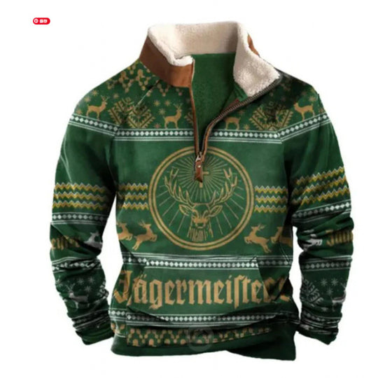 Herren Wärmender Fleece-Pullover mit Stehkragen Nord Taschen