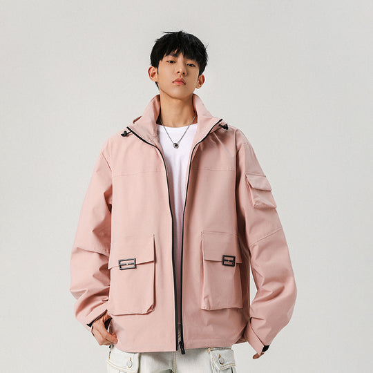 Herren Oversize Utility-Jacke mit technischer Softshell, Kapuze und Mehrfachtaschen Nord Taschen