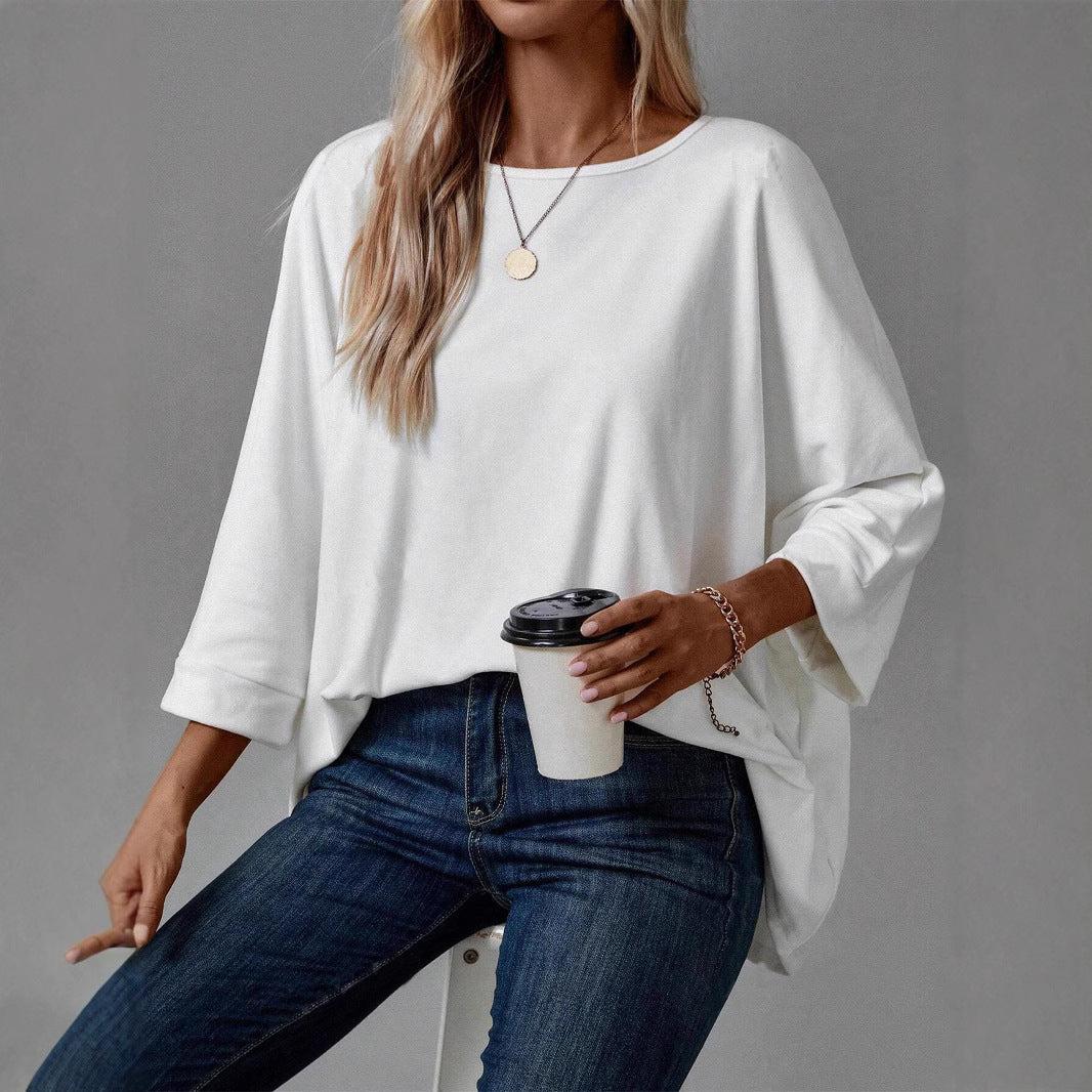 Damen Oversized Oberteil mit lässigem Schnitt und überschnittenen Ärmeln