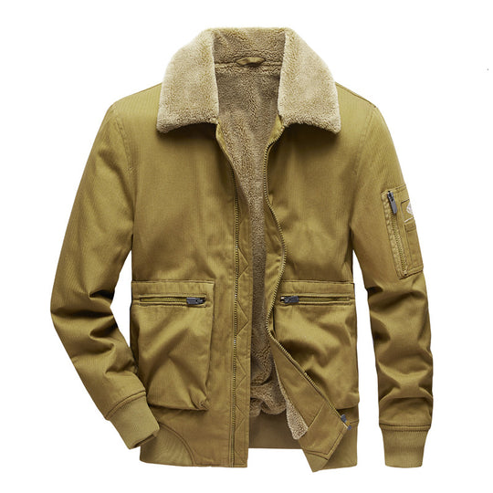 Herren Modische Übergangsjacke mit Teddyfutter Nord Taschen