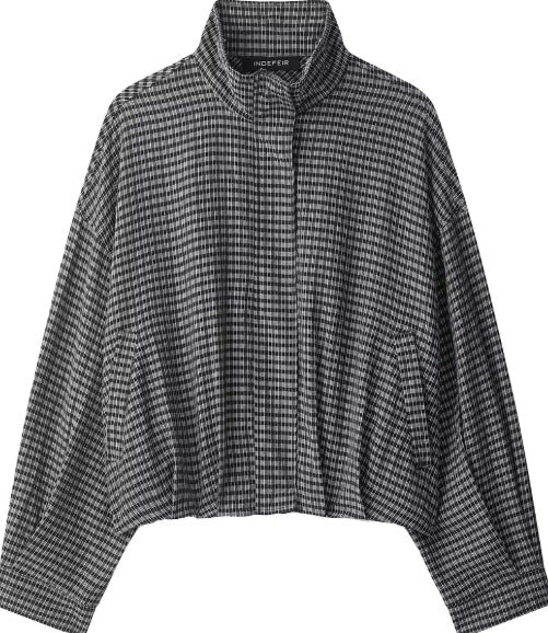 Damen Kurz geschnittene Wollmix-Jacke mit Stehkragen, Reißverschluss und Ballonärmeln Nord Taschen