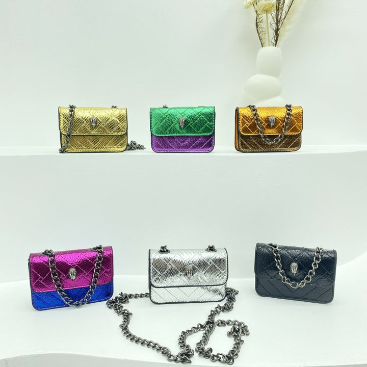Damen Mini-Handschuhtasche mit geflochtenem Kettenriemen Nord Taschen