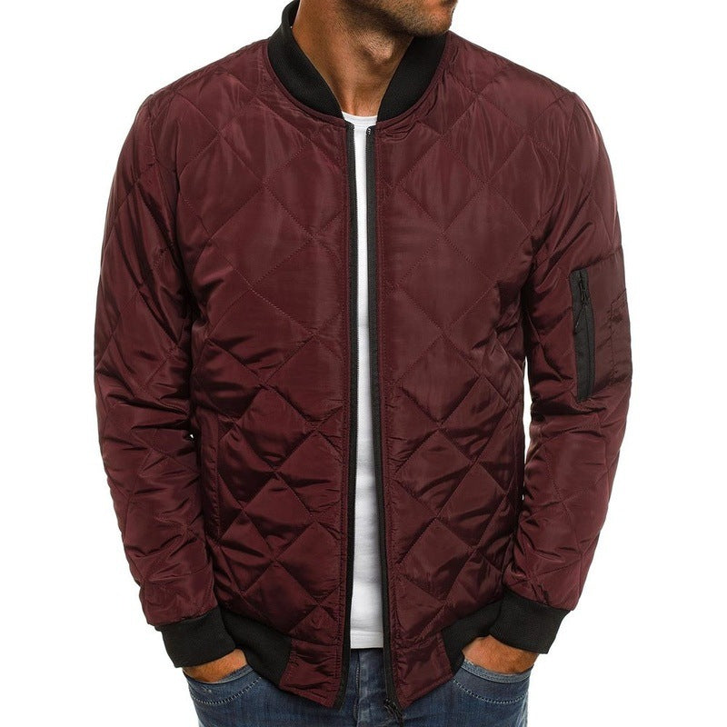 Herren leichte gesteppte Blousonjacke mit Diamantstepp, elastischen Rippbündchen und Ärmel-Reißverschlusstasche Nord Taschen