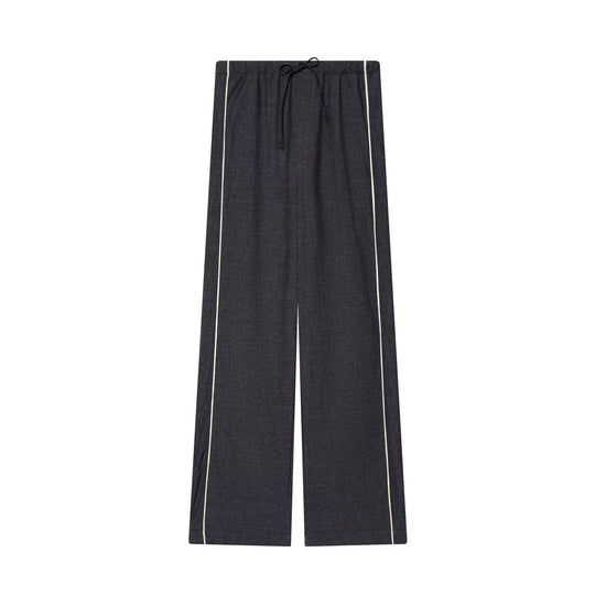 Damen Weitgeschnittene Lounge-Hose mit Tunnelzug und Kontrastpaspel Nord Taschen