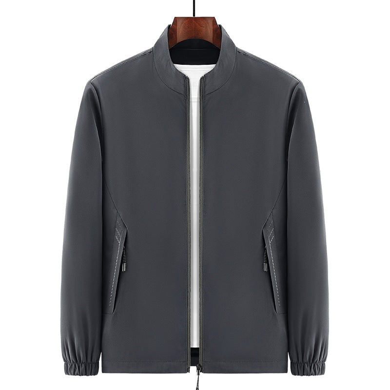 Herren Urbaner Micro‑Ripstop‑Übergangsblouson mit Stehkragen, verdecktem Reißverschluss & elastischen Manschetten Nord Taschen