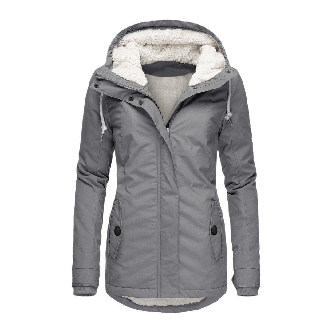 Damen Wasserabweisender Parka mit Teddyfutter, Kapuze und Taillierter Passform Nord Taschen