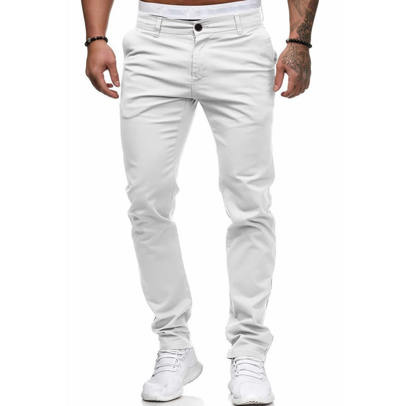 Herren Slim-Fit Chinohosen mit elastischem Bund und praktischen Taschen - Arvani