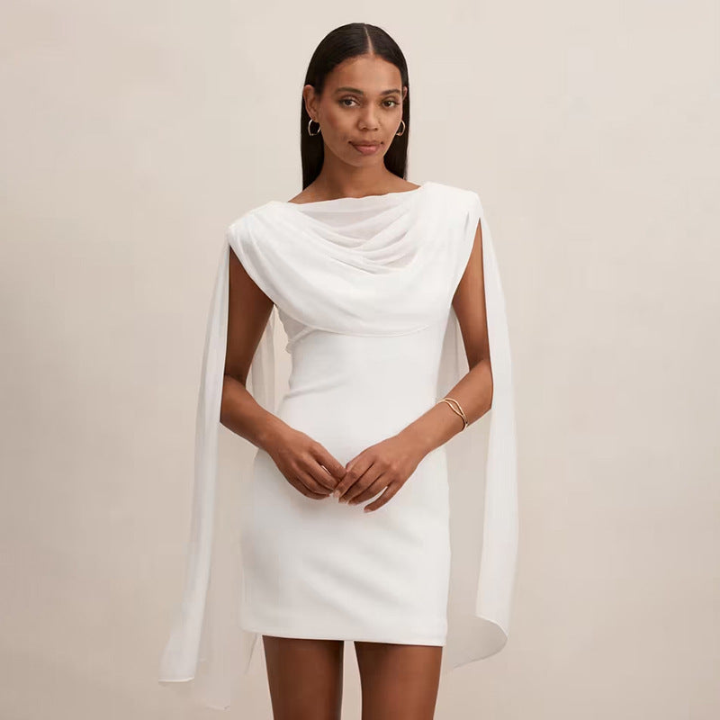 Damen Elegantes Wickelkleid mit drapierter Schulterpartie Nord Taschen