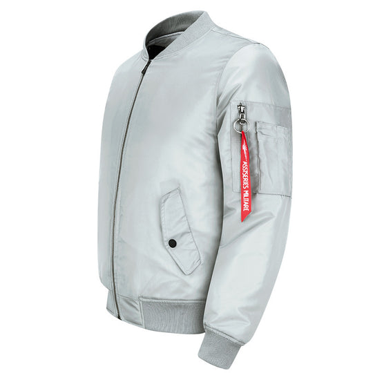 Herren Nylon-Bomberjacke im Pilotenstil mit wattierter Thermofütterung und Ärmeltasche Nord Taschen