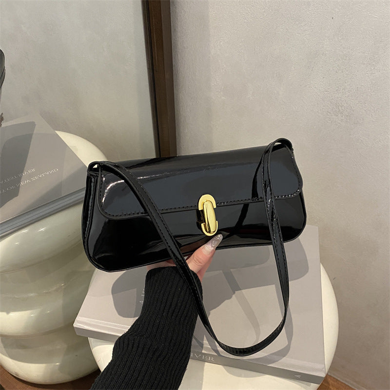 Damen elegante Umhängetasche mit luxuriösem Hochglanzdesign und praktischen Tragegriffen Nord Taschen