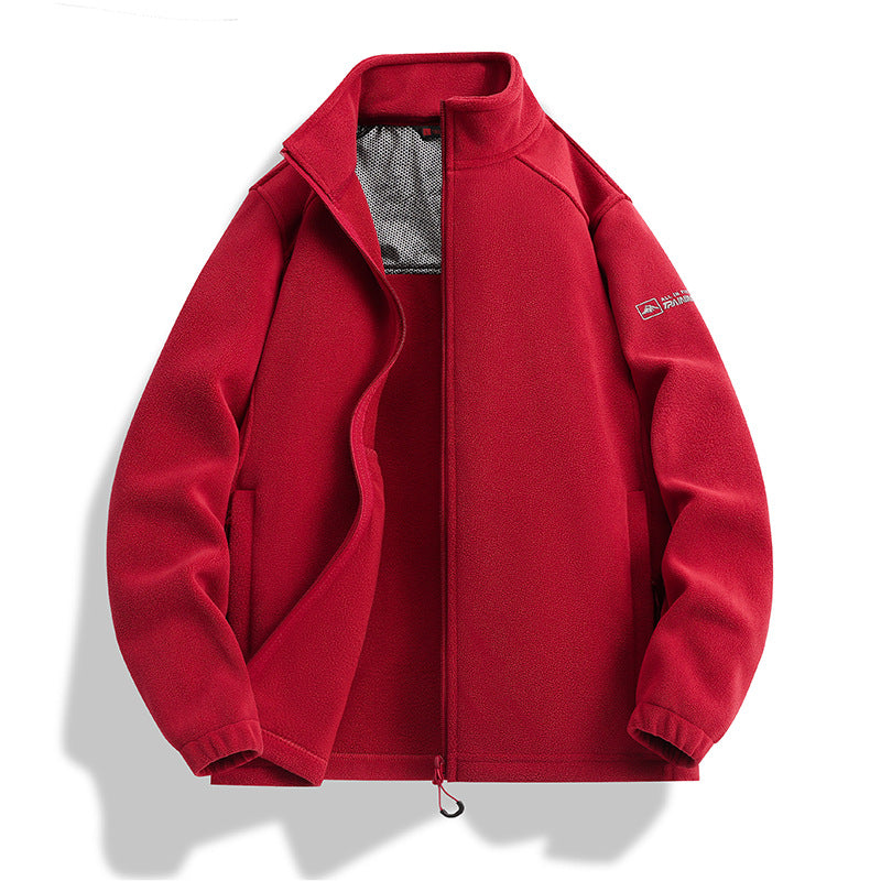 Herren Fleecejacke mit Stehkragen, Windabweisender Microfleece und Reißverschlusstaschen Nord Taschen