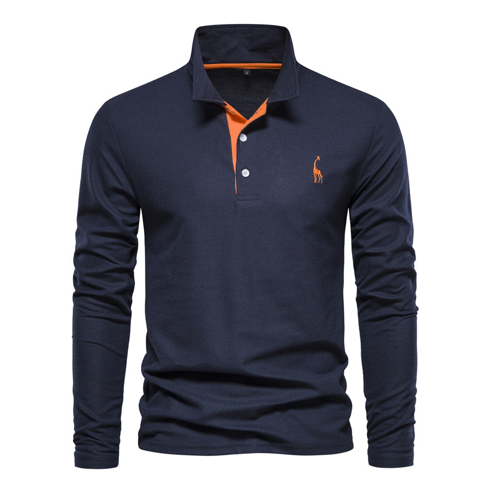 Herren Langarm Poloshirt mit modernem Kragen und atmungsaktiver Baumwollqualität Nord Taschen