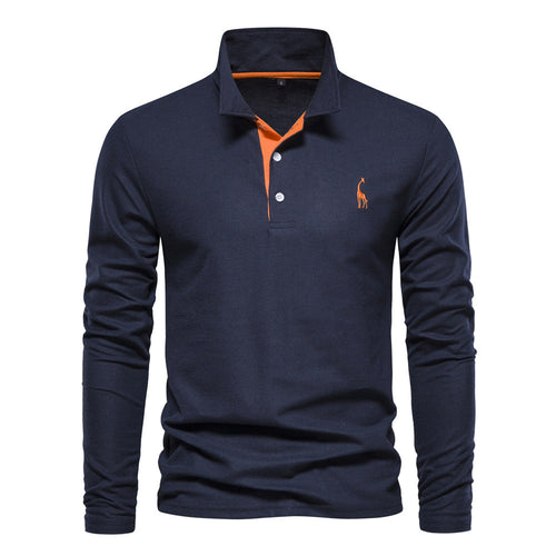 Herren Langarm Poloshirt mit modernem Kragen und atmungsaktiver Baumwollqualität Nord Taschen