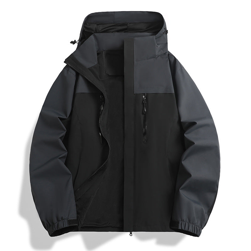Herren Wasser- und winddichte Softshell-Outdoorjacke mit Kapuze, atmungsaktivem Meshfutter und Brustreißverschluss Nord Taschen