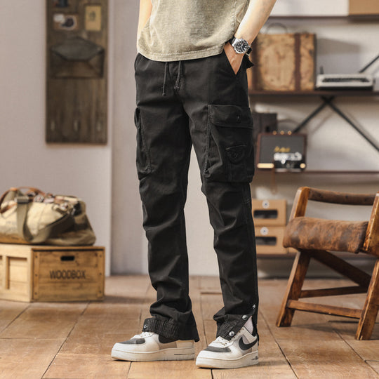 Herren Taktische Cargo-Joggerhose mit Tunnelzugbund und verstellbaren Druckknopf‑Taschen Nord Taschen