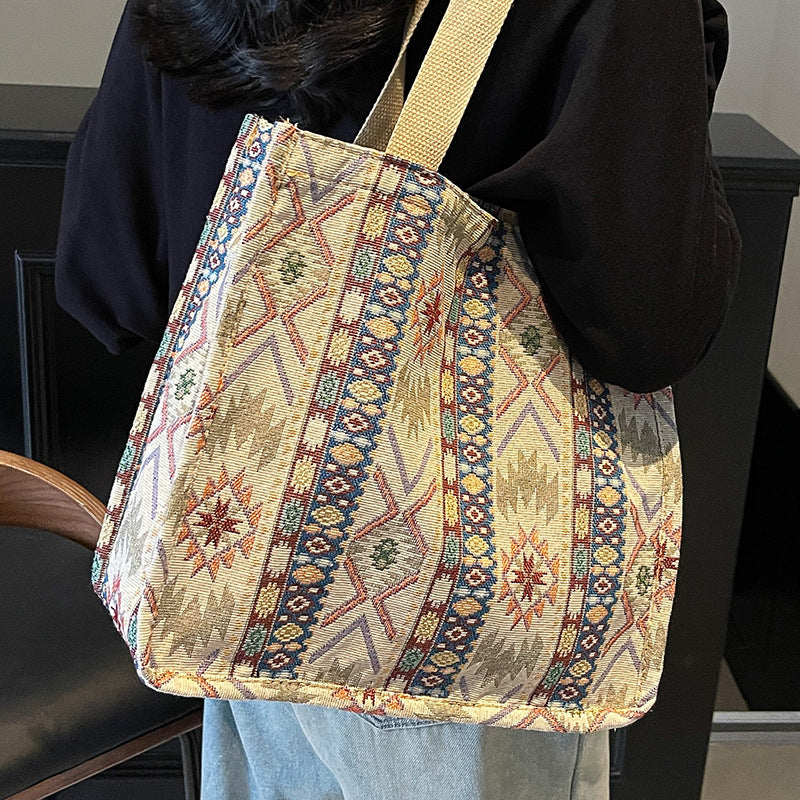 Damen Tragetasche mit ethnischem Muster und robusten Griffen Nord Taschen