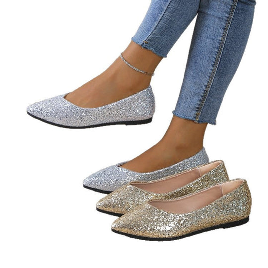 Damen Ballerinas mit funkelndem Glitzerdesign und elegantem spitzem Schnitt Nord Taschen