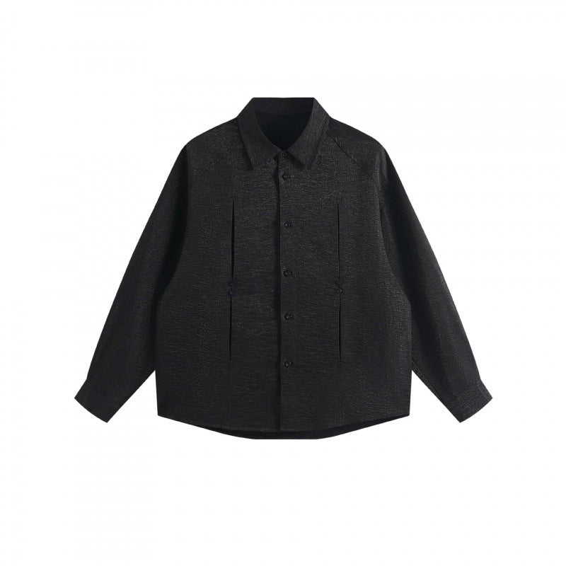 Damen Oversize-Texturiertes Hemd mit verdeckter Knopfleiste und kastiger Silhouette Nord Taschen