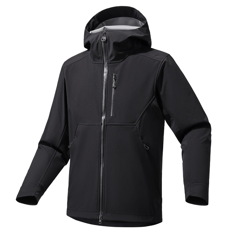 Herren Technische Softshell-Hoodiejacke mit Kapuze, winddichter Membran und ergonomischem Schnitt Nord Taschen