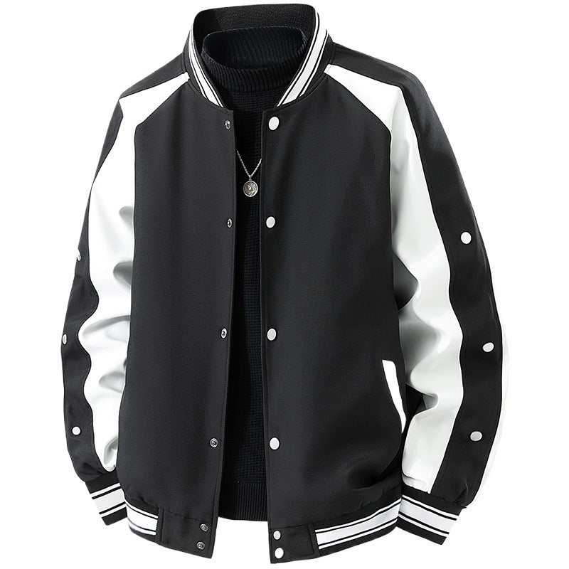 Herren Retro-College-Blouson mit Druckknopfverschluss, Raglanärmeln und Rippbündchen Nord Taschen