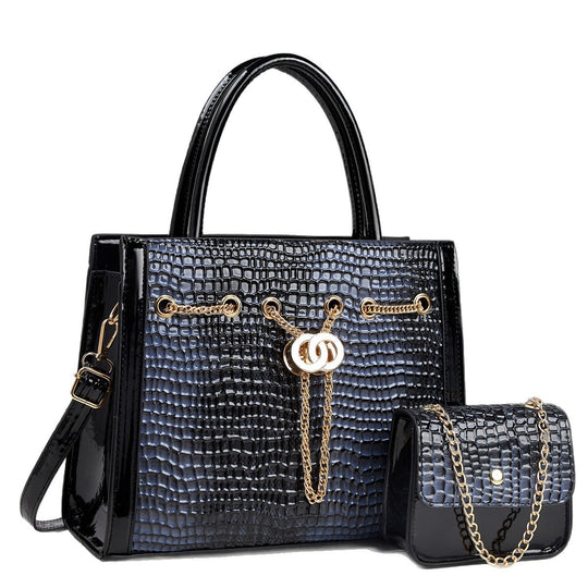 Damen Handtaschen-Set mit elegantem Krokodilleder-Look und abnehmbarer Mini-Clutch Nord Taschen