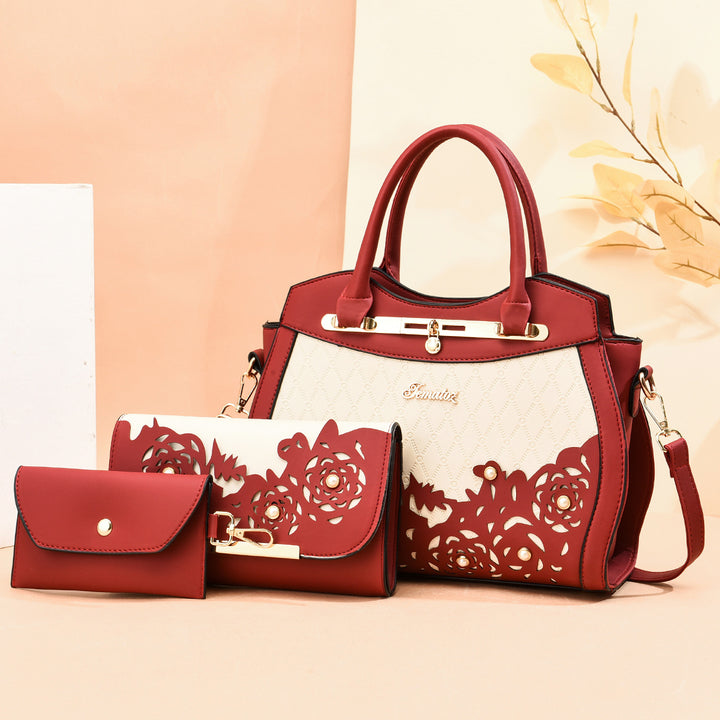 Damen elegante Handtasche mit floralem Ausschnitt Nord Taschen