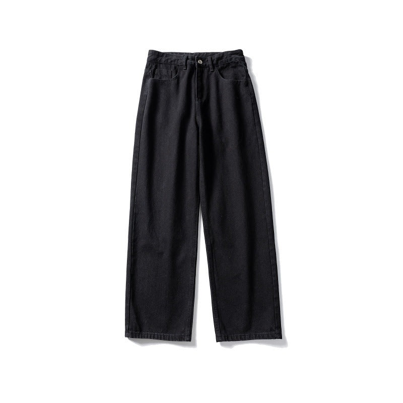 Damen hochtaillierte weite Jeans aus robustem Denim mit geradem Bein Nord Taschen