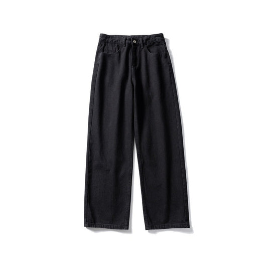 Damen hochtaillierte weite Jeans aus robustem Denim mit geradem Bein Nord Taschen