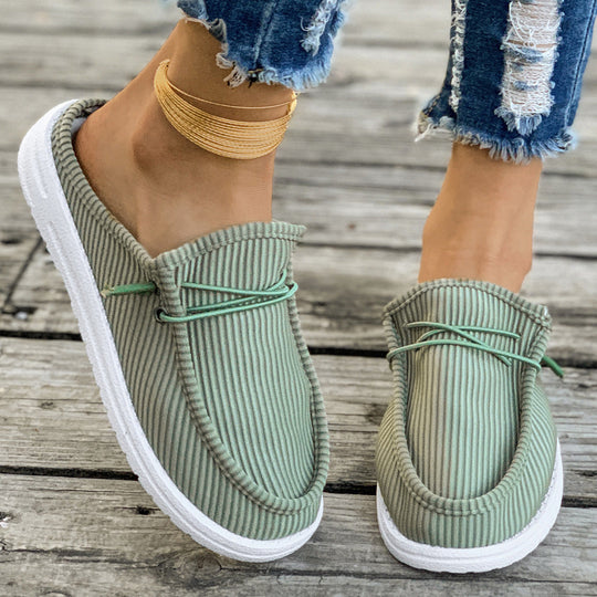 Damen Slip-On Mokassins mit attraktiver Rippstruktur