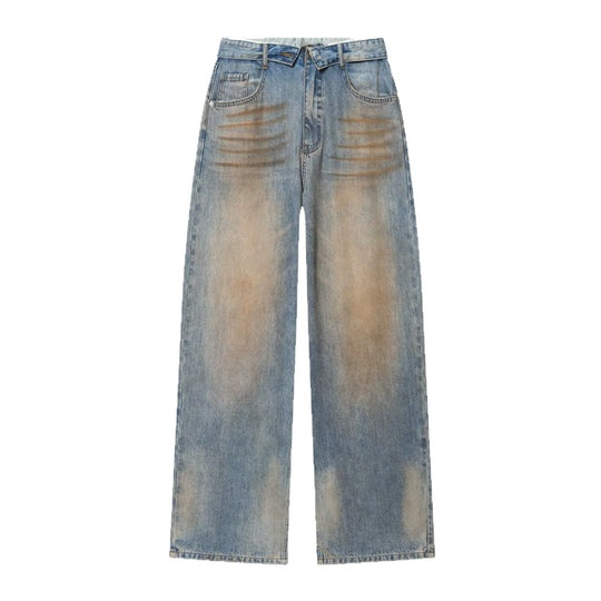 Damen hochtaillierte weite Jeans im Vintage-Look Nord Taschen