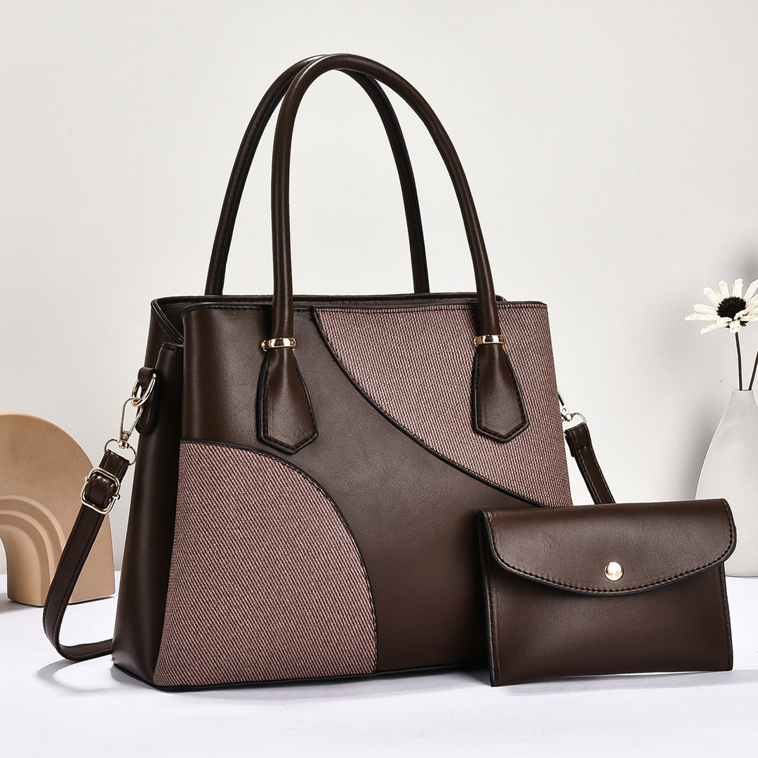 Damen elegante Handtasche mit geometrischem Design und abnehmbarer Clutch Nord Taschen